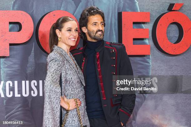 Raquel Sanchez Silva and Matias Dumont attend the Madrid premiere "Napoleon" at Museo Nacional del Prado on November 20, 2023 in Madrid, Spain.