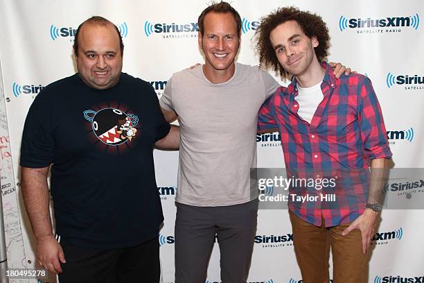 Roland Campos, Patrick Wilson and Sam Roberts visit at SiriusXM Studios on September 13, 2013 in New York City.