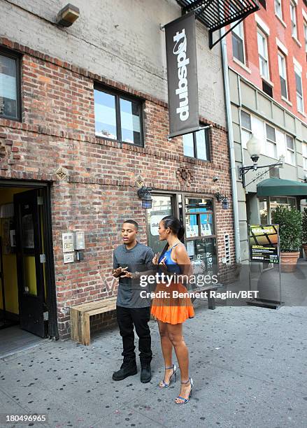 Park hosts Bow Wow and Angela Simmons attends 106 & Park On The Road at DubSpot on September 11, 2013 in New York City.