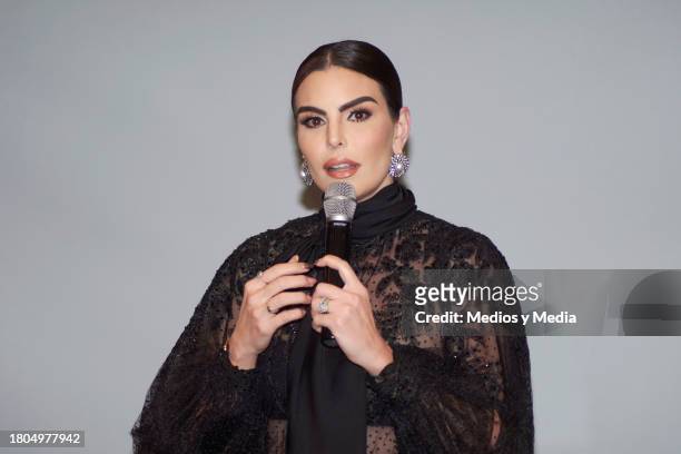 Cinthya de la Vega attends a press conference at Torre Mayor on November 20, 2023 in Mexico City, Mexico.