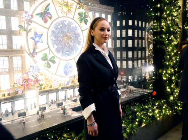 Jennifer Lawrence attends the Saks Fifth Avenue unveiling of the 2023 holiday windows on November 20, 2023 in New York City.