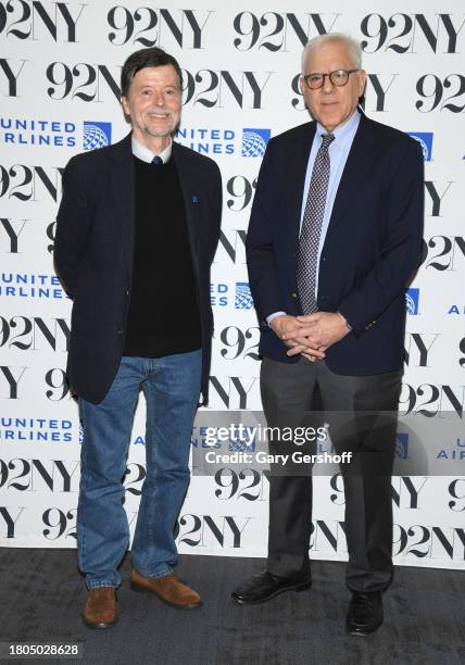 Ken Burns and David Rubenstein attend Iconic America: David Rubenstein and Ken Burns in conversation at The 92nd Street Y, New York on November 20,...