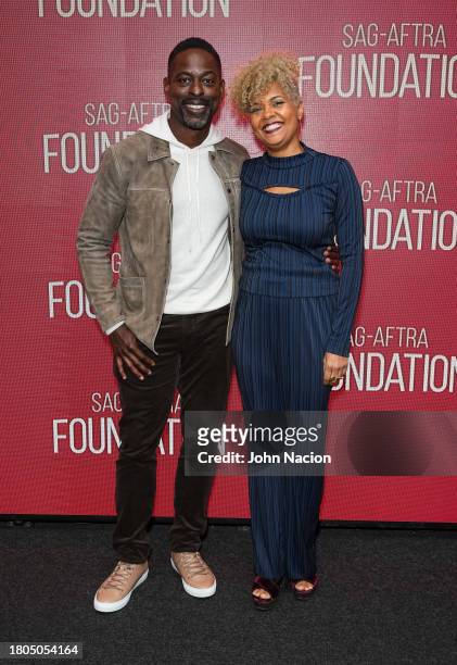 Sterling K. Brown and Cori Murray attend SAG-AFTRA Foundation Conversations - "American Fiction" with Sterling K. Brown at SAG-AFTRA Foundation Robin...