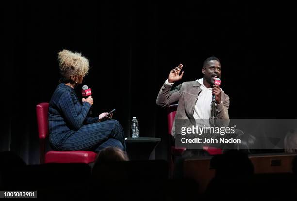 Cori Murray and Sterling K. Brown speak at SAG-AFTRA Foundation conversations, "American Fiction" with Sterling K. Brown at SAG-AFTRA Foundation...