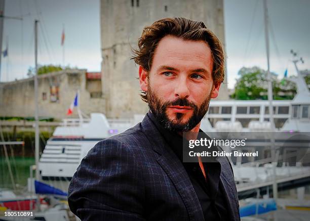 Actor Sagamore Stevenin poses during the photocall of 'Falco' at 15th Festival of TV Fiction on September 13, 2013 in La Rochelle, France.