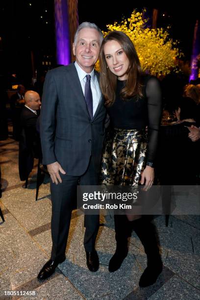 James G. Dinan and guest attend Lincoln Center's Fall Gala honoring James G. Dinan at David Geffen Hall on November 20, 2023 in New York City.