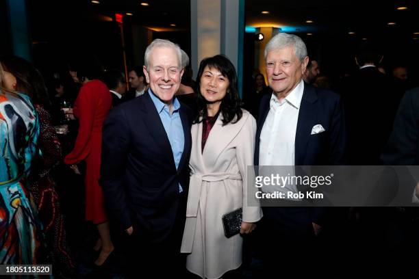 Steven Swartz, Tina Swartz and Jerry Speyer attend Lincoln Center's Fall Gala honoring James G. Dinan at David Geffen Hall on November 20, 2023 in...