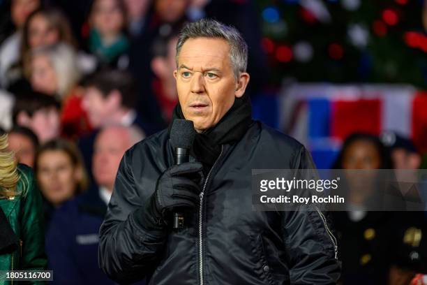 Greg Gutfeld hosts the Fox News 4th annual all-American Christmas Tree lighting at Fox News Channel Studios on November 20, 2023 in New York City.