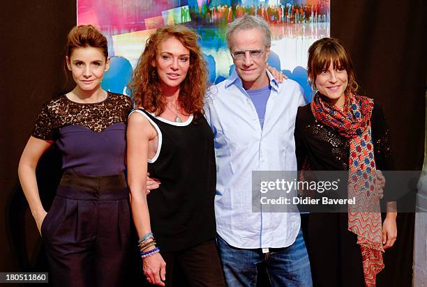 Clotilde Coureau, Maruschka Detmers, Christophe Lambert and Flore Bonaventura pose during the photocall of 'La Source' at 15th Festival of TV Fiction...