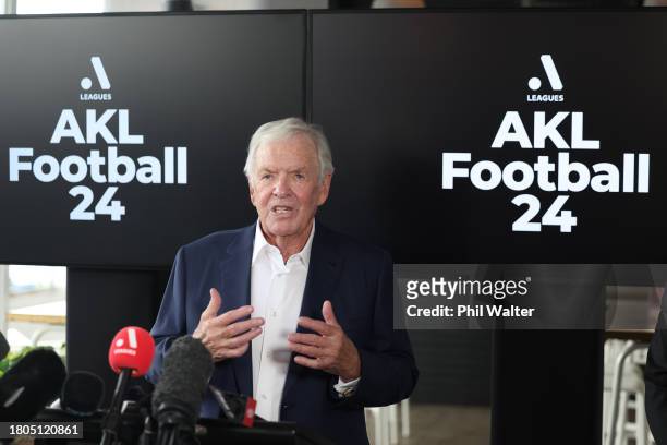 Bill Foley, general partner of the global multi club football operator Black Knight Football Club speaks during a A-Leagues Media Conference at Go...