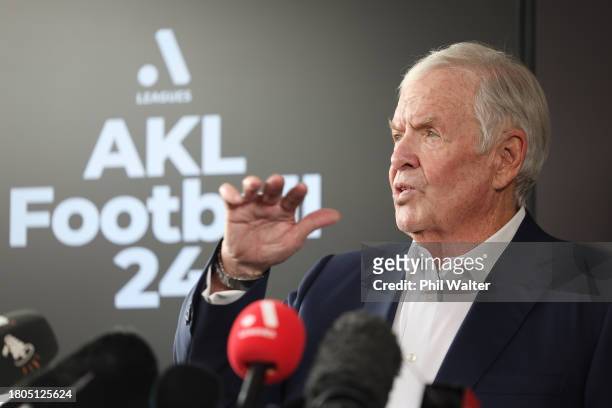 Bill Foley, general partner of the global multi club football operator Black Knight Football Club speaks during a A-Leagues Media Conference at Somm,...