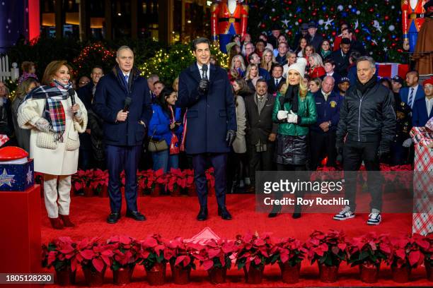 Judge Jeanine Pirro, Harold Ford Jr., Jesse Watters, Dana Perino and Greg Gutfeld host the Fox News 4th annual all-American Christmas Tree lighting...