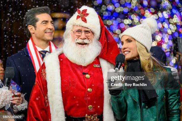 Jesse Watters with Santa Claus and Dana Perino as they host the Fox News 4th annual all-American Christmas Tree lighting at Fox News Channel Studios...