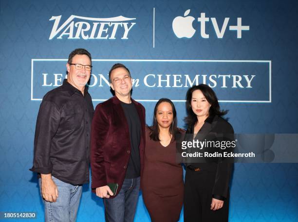 Perry Robertson, Carlos Rafael Rivera, Jazz Tangcay, Senior Artisans Editor, Variety and Miho Suzuki attend Variety And Apple TV+ "Lessons In...