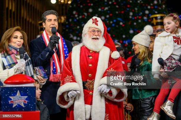 Judge Jeanine Pirro, Jessy Wateers with Santa Claus and Dana Perino as they host the Fox News 4th annual all-American Christmas Tree lighting at Fox...