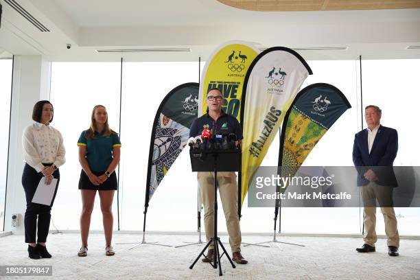Sailing Australia Head of High Performance, Iain Brambell speaks to media during an Australian Paris 2024 Olympic Games Team Selection Media...