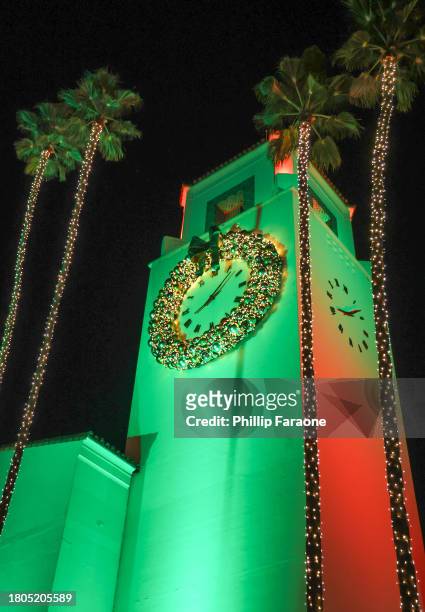Exterior view of Union Station during the Los Angeles Union Station Tree Lighting Ceremony on November 20, 2023 in Los Angeles, California.