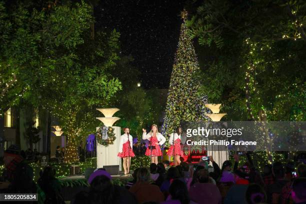 The Beverly Belles perform onstage during the Los Angeles Union Station Tree Lighting Ceremony at Union Station on November 20, 2023 in Los Angeles,...