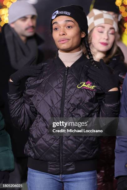 Lorna Courtney performs "& Juliet on Broadway" during day one of 97th Macy's Thanksgiving Day Parade rehearsals at Macy's Herald Square on November...