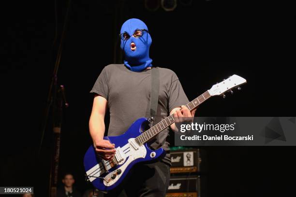 Masked Intruder performs on stage on Day 1 of Riot Fest and Carnival 2013 at Humboldt Park on September 13, 2013 in Chicago, Illinois.