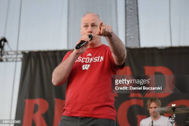 Greg Graffin of Bad Religion performs on stage on Day 1 of Riot Fest and Carnival 2013 at Humboldt Park on September 13, 2013 in Chicago, Illinois.