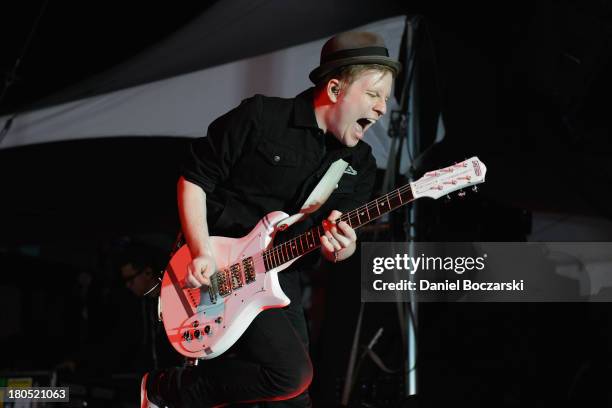 Patrick Stump of Fall Out Boy performs on stage on Day 1 of Riot Fest and Carnival 2013 at Humboldt Park on September 13, 2013 in Chicago, Illinois.
