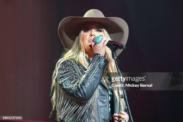 Mikayla Lane performs during the 2023 Christmas For Kids Benefit at Ryman Auditorium on November 20, 2023 in Nashville, Tennessee.