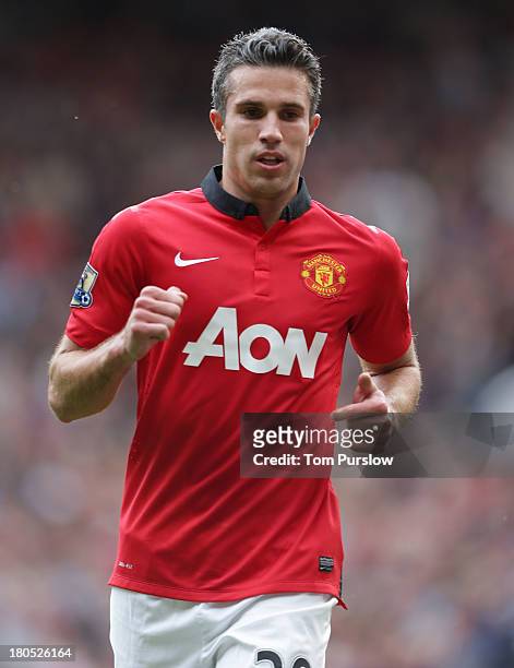 Robin van Persie of Manchester United in action during the Barclays Premier League match between Manchester United and Crystal Palace at Old Trafford...
