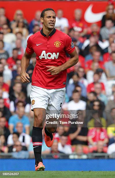 Rio Ferdinand of Manchester United in action during the Barclays Premier League match between Manchester United and Crystal Palace at Old Trafford on...