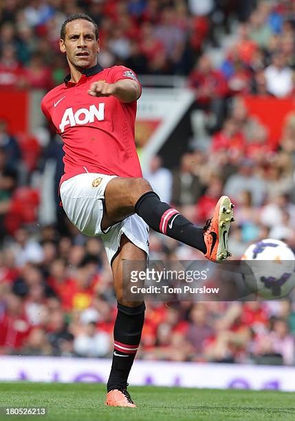 Rio Ferdinand of Manchester United in action during the Barclays Premier League match between Manchester United and Crystal Palace at Old Trafford on...