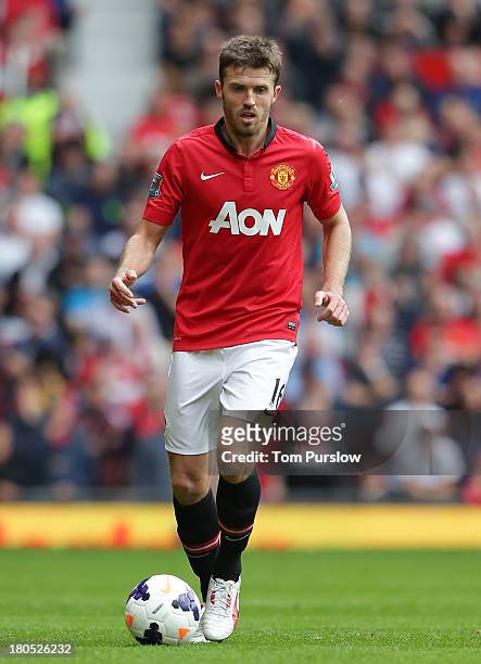 Michael Carrick of Manchester United in action during the Barclays Premier League match between Manchester United and Crystal Palace at Old Trafford...