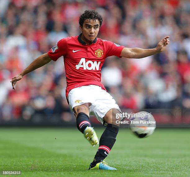 Fabio da Silva of Manchester United in action during the Barclays Premier League match between Manchester United and Crystal Palace at Old Trafford...