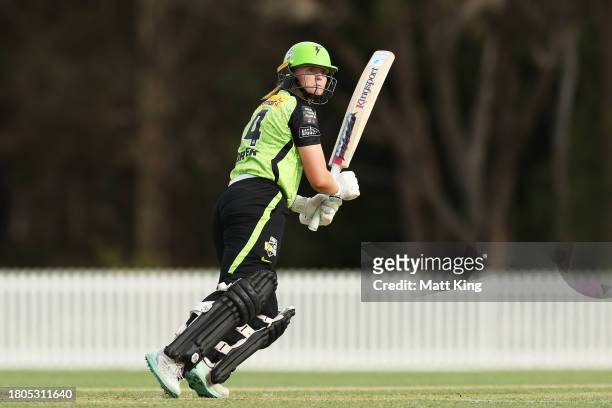 Olivia Porter of the Thunder bats during the WBBL match between Sydney Thunder and Adelaide Strikers at Cricket Central, on November 21 in Sydney,...