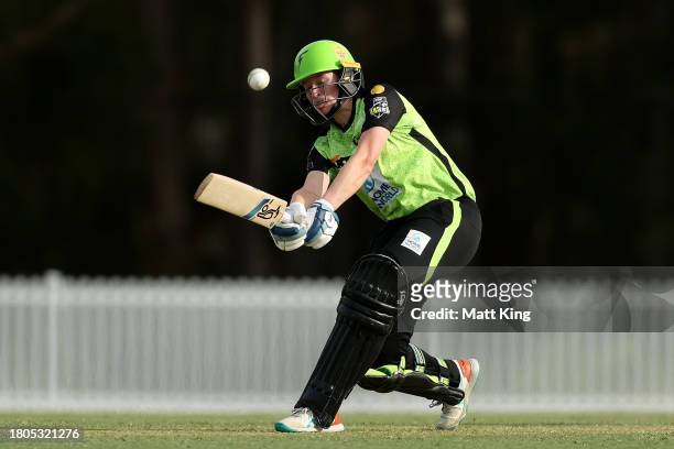 Tahlia Wilson of the Thunder bats during the WBBL match between Sydney Thunder and Adelaide Strikers at Cricket Central, on November 21 in Sydney,...