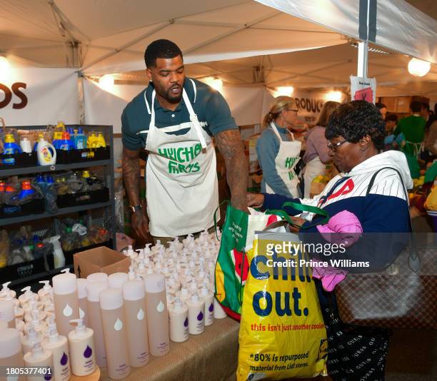 Josh Smith attends "Huncho Farms" hosted by Quavo Cares & Urban Recipe in Atlanta Community ahead of Thanksgiving on November 20, 2023 in Atlanta,...