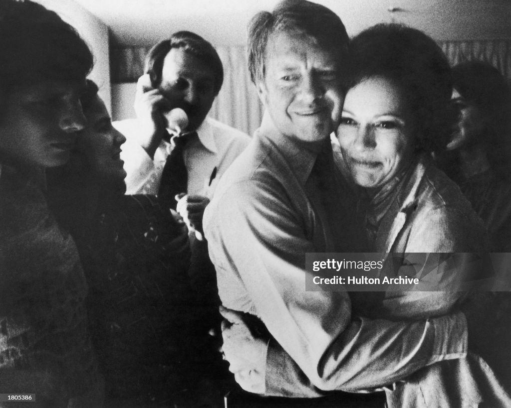 Jimmy And Rosalynn Carter Embrace, 1976.