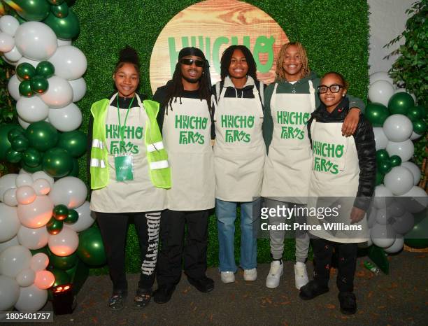 Quavo attends "Huncho Farms" hosted by Quavo Cares & Urban Recipe in Atlanta Community ahead of Thanksgiving on November 20, 2023 in Atlanta, Georgia.