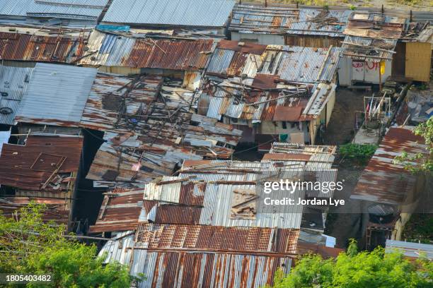 aerial view of slum residential - urban sprawl stock pictures, royalty-free photos & images