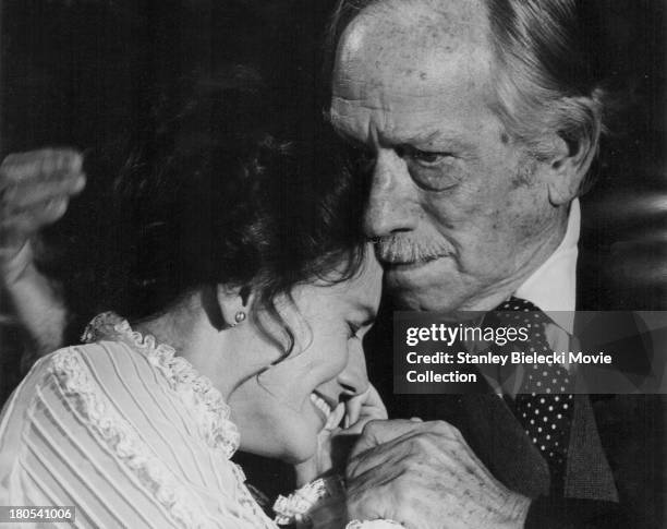 Actors Trish Van Devere and Melvyn Douglas in a scene from the movie 'One Is a Lonely Number', 1972.