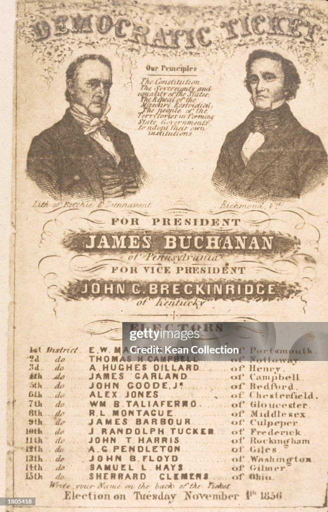 Democratic Ticket For James Buchanan, 1856.