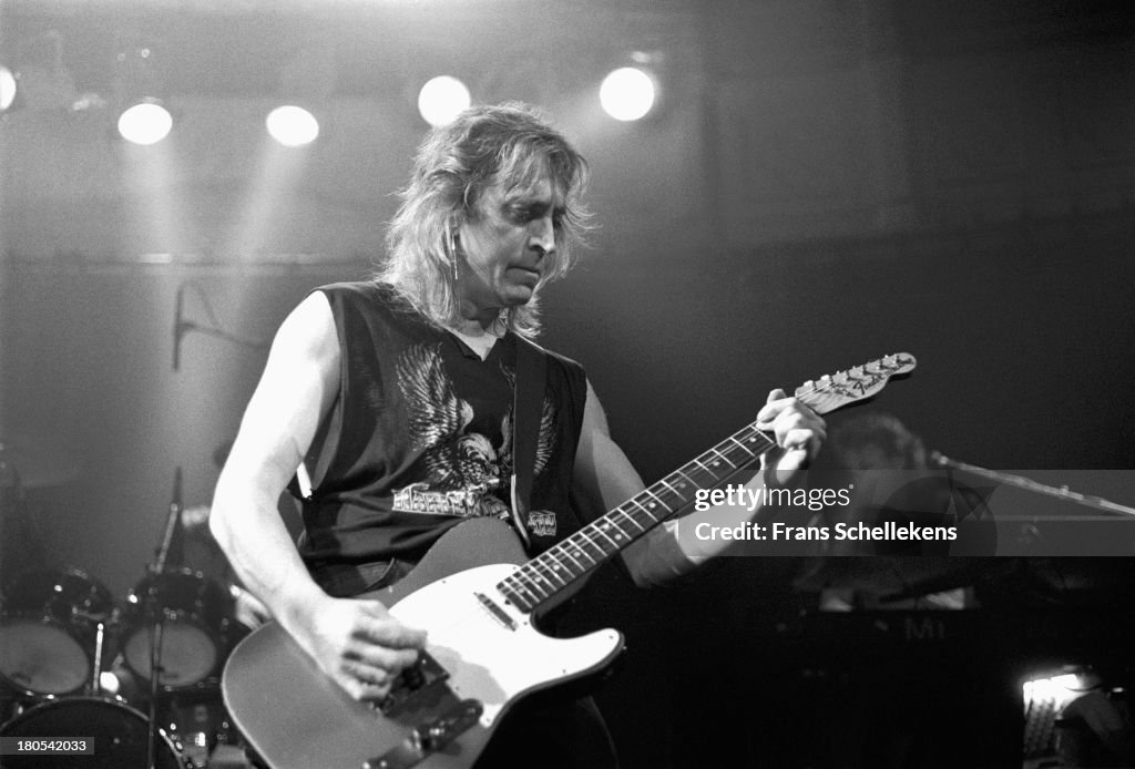 English guitarist Mick Ronson performs at the Paradiso in Amsterdam ...