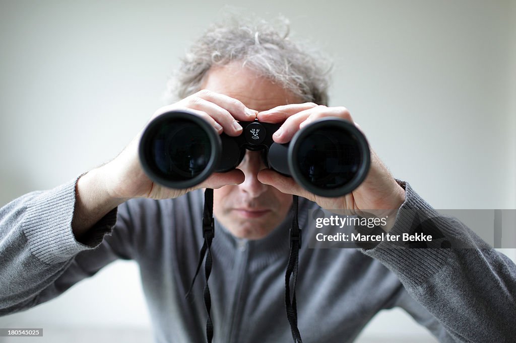 Spying man