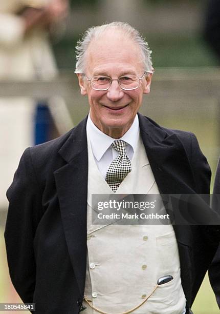 Robert Fellowes attends the wedding of James Meade and Lady Laura Marsham at The Parish Church of St. Nicholas in Gayton on September 14, 2013 in...