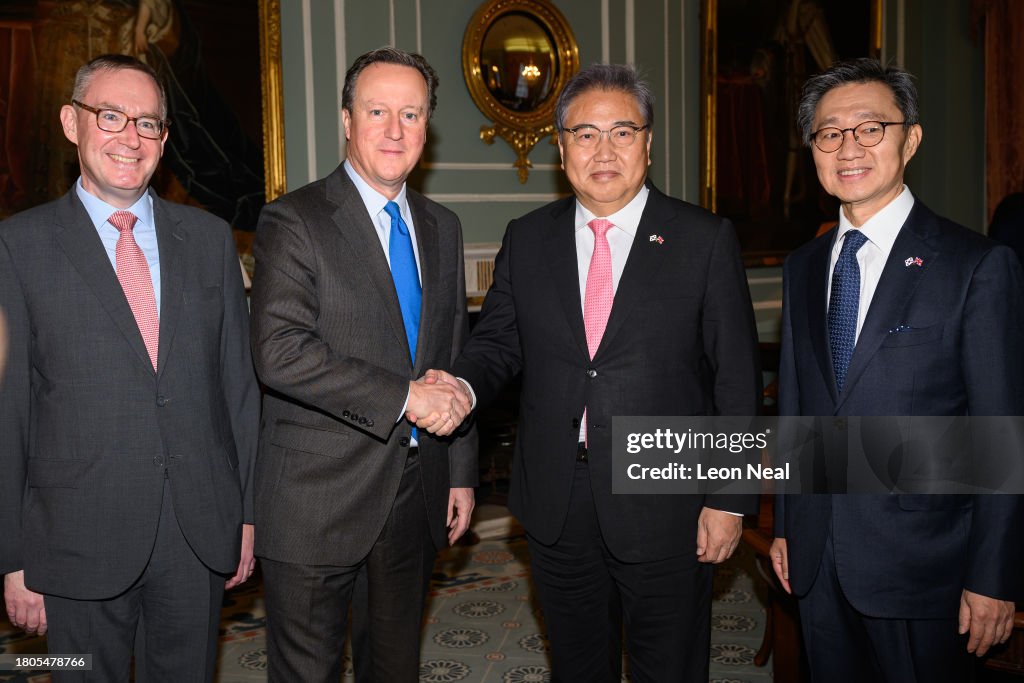 UK Foreign Secretary David Cameron Meets With South Korean Foreign Minister In London
