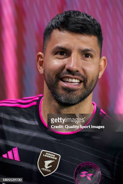Sergio Aguero of Kunisports reacts during the round 4 of the Kingdom Cup match between Kunisports and Ultimate Mostoles at Cupra Arena Stadium on...