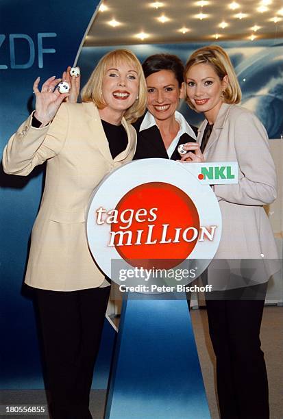 Heike Maurer, Angelika Wende, Claudia;Melters , Studio, ZDF-Show;"NKL-Tagesmillion", Ziehungsstudio der;Nordwestdeutschen Klassenlotterie,;Hamburg,...