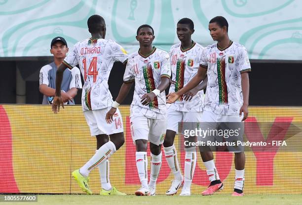 Ange Martial Tia of Mali celebrates after scoring the team's fifth goal during the FIFA U-17 World Cup Round of 16 match between Mali and Mexico at...