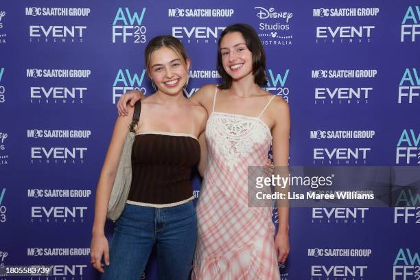 Annabel Wolfe and Phoebe Wolfe attend the Australian Womens Film Festival 2023 on November 21, 2023 in Sydney, Australia.