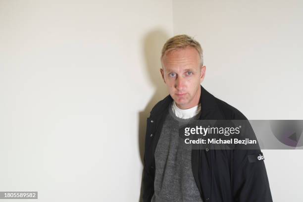 Mark Payne poses for portrait at A Plant Based Friendsgiving Celebration at the Home of Rainbeau Mars on November 20, 2023 in Venice, California.