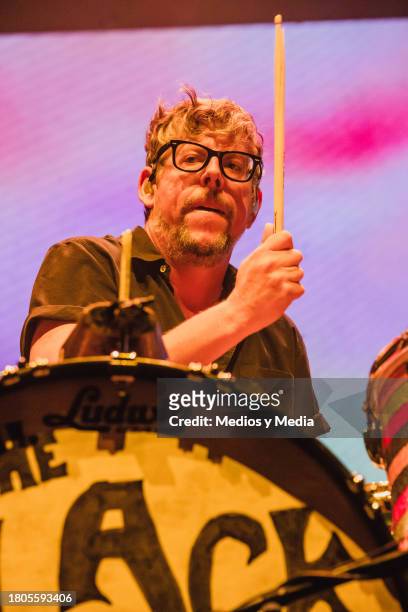 Patrick Carney of The Black Keys performs during a concert at Showcenter on November 20, 2023 in Monterrey, Mexico.